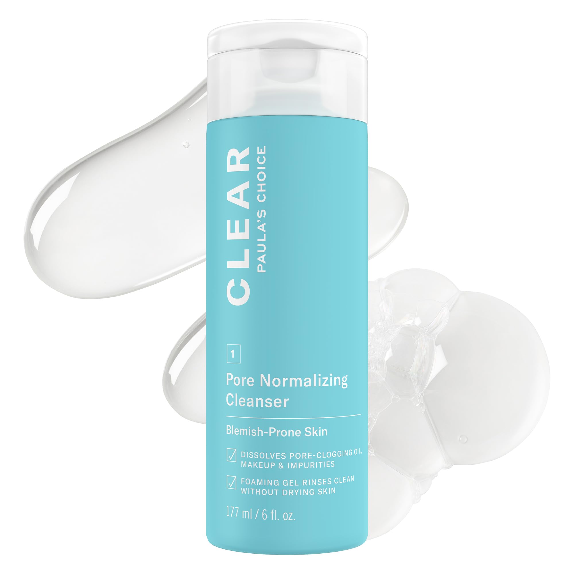 Paula's Choice CLEAR Salicylic Acid Acne Cleanser for Redness Blackheads Large Pores Redness & Blackheads Sensitive Skin