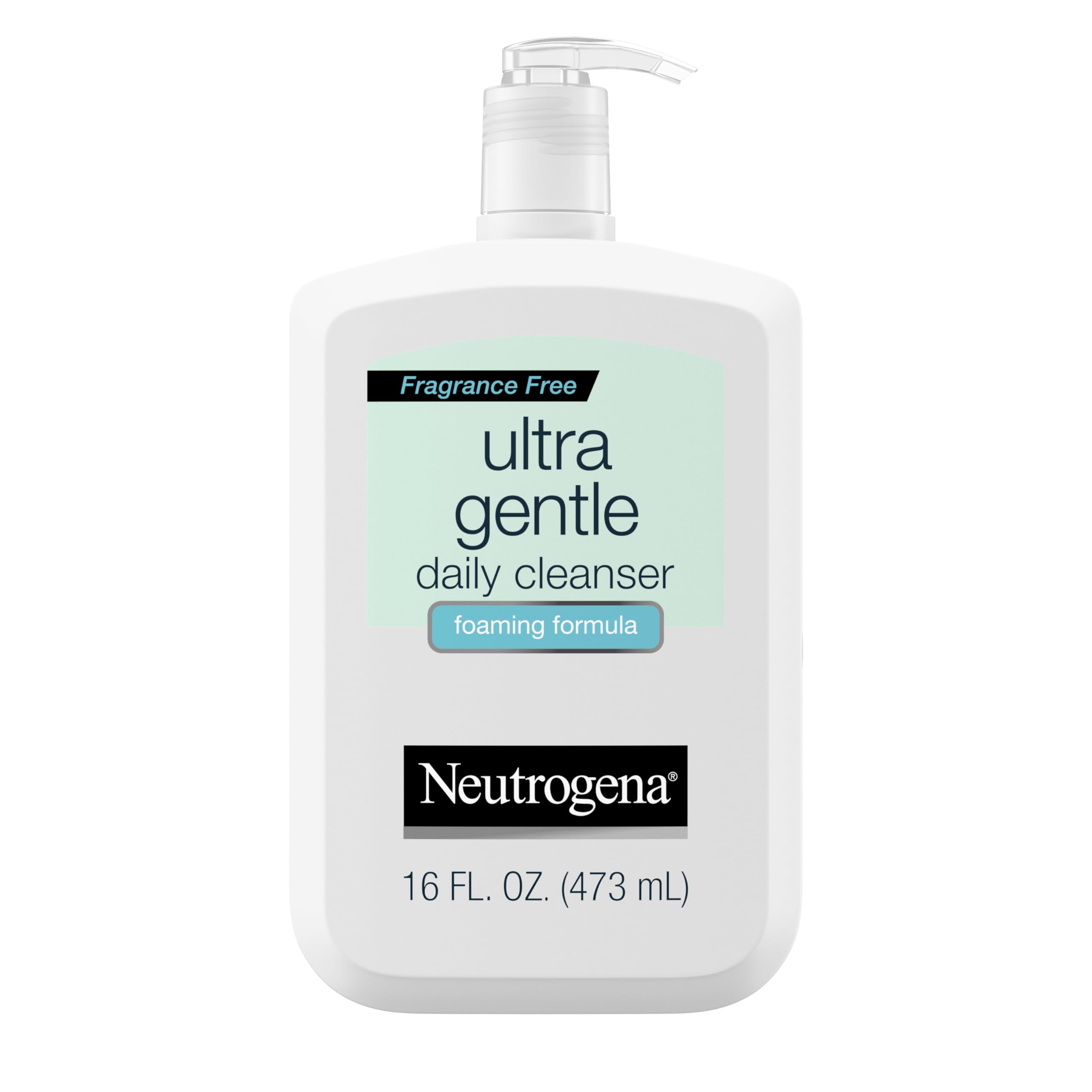 Neutrogena Fragrance Free Ultra Gentle Foaming Daily Cleanser - Hydrating Face Wash for Sensitive Skin, Hypoallergenic,