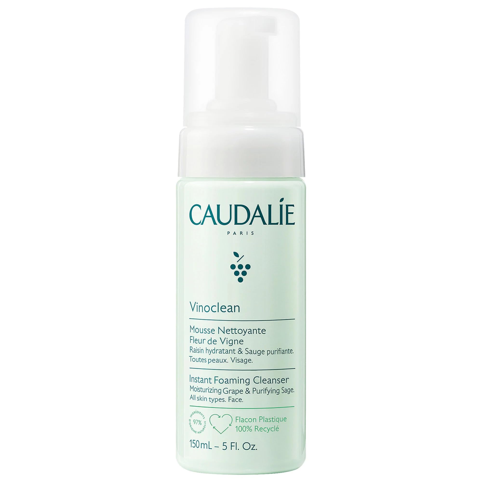 Caudalie Instant Foaming Cleanser for Combination Skin Types Deep Cleaning and Gentle Hydration
| Caudalie Instant Foam