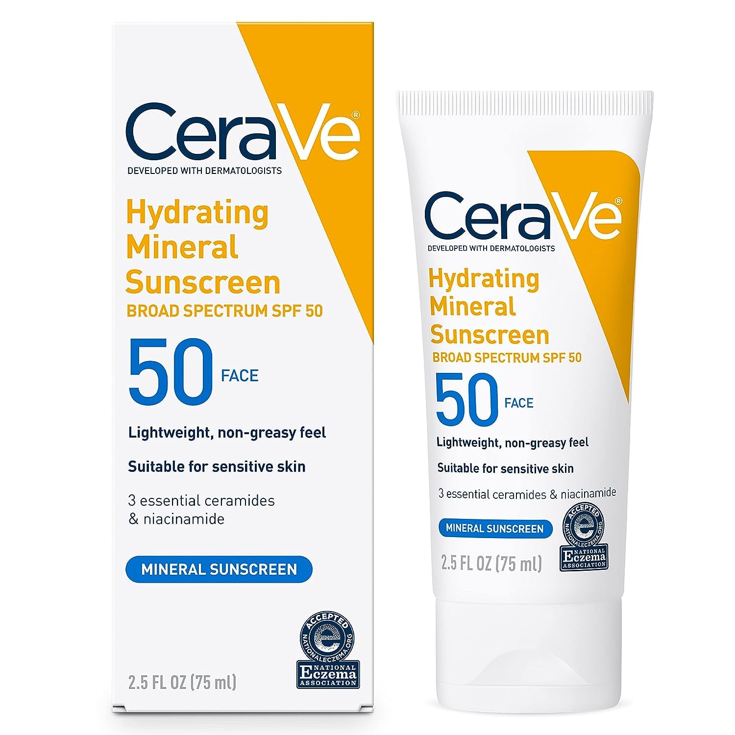 CeraVe 100% Mineral Sunscreen SPF 50 for Face with Zinc Oxide & Titanium Dioxide
| CeraVe Oil Free Face Sunscreen SPF 5